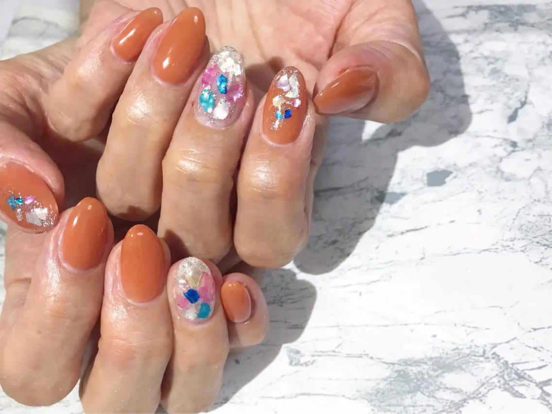ネイル ブラウン フットネイル ニュアンスネイル シンプルネイル 春ネイル nail fufla ♡yamane♡のネイルデザイン