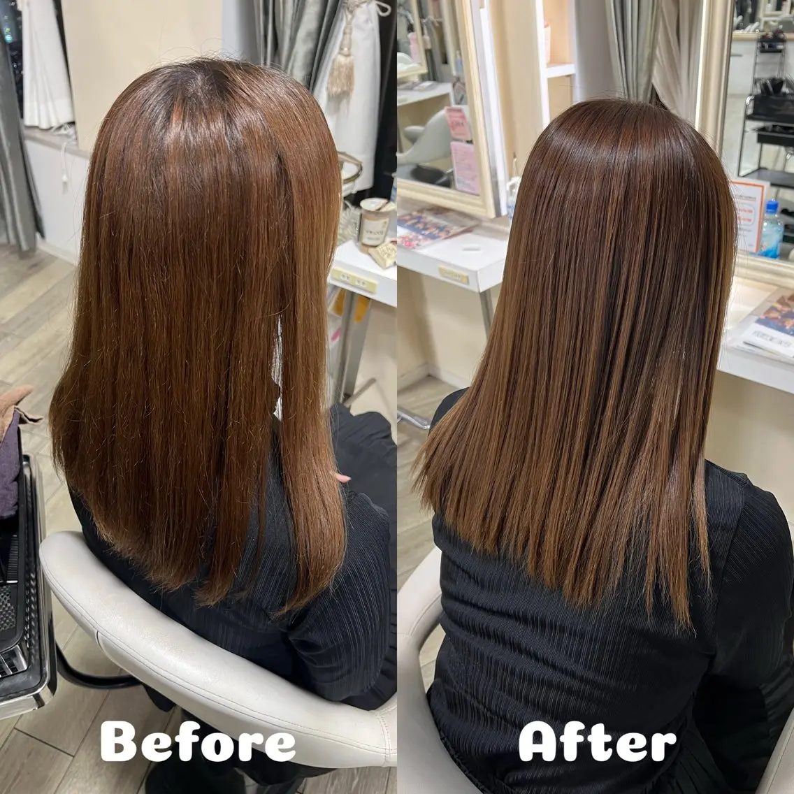 セミロング ヘアカラー トリートメント 宮田 かやののヘアスタイル