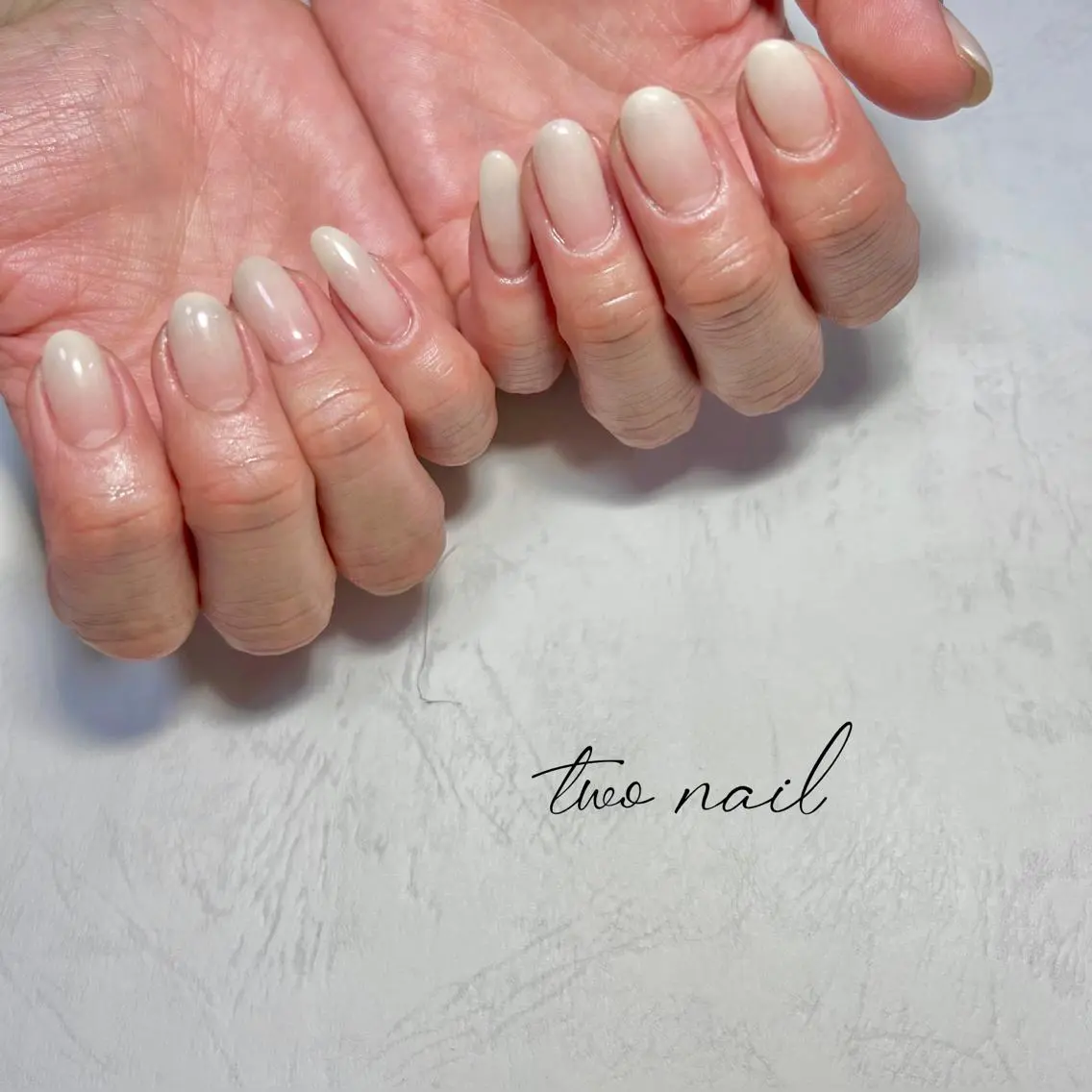 ネイル アートネイル フットネイル ハート ニュアンスネイル ホワイト ハンドネイル two nailのネイルデザイン