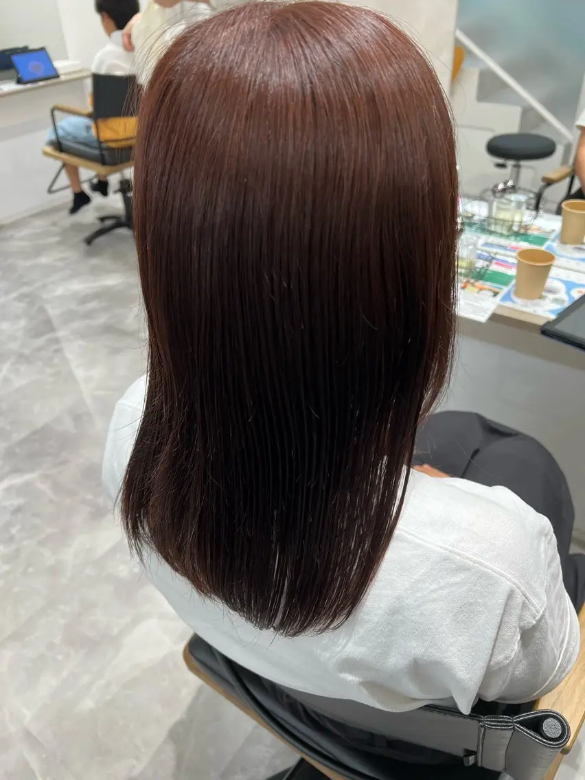 ミディアム レッドブラウン 透明感/レイヤー💎 髪質改善/希美のヘアスタイル