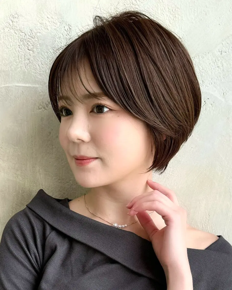 ショート カラー ヘアカラー トリートメント 💍新宿ショート 💍岩田莉奈のヘアスタイル