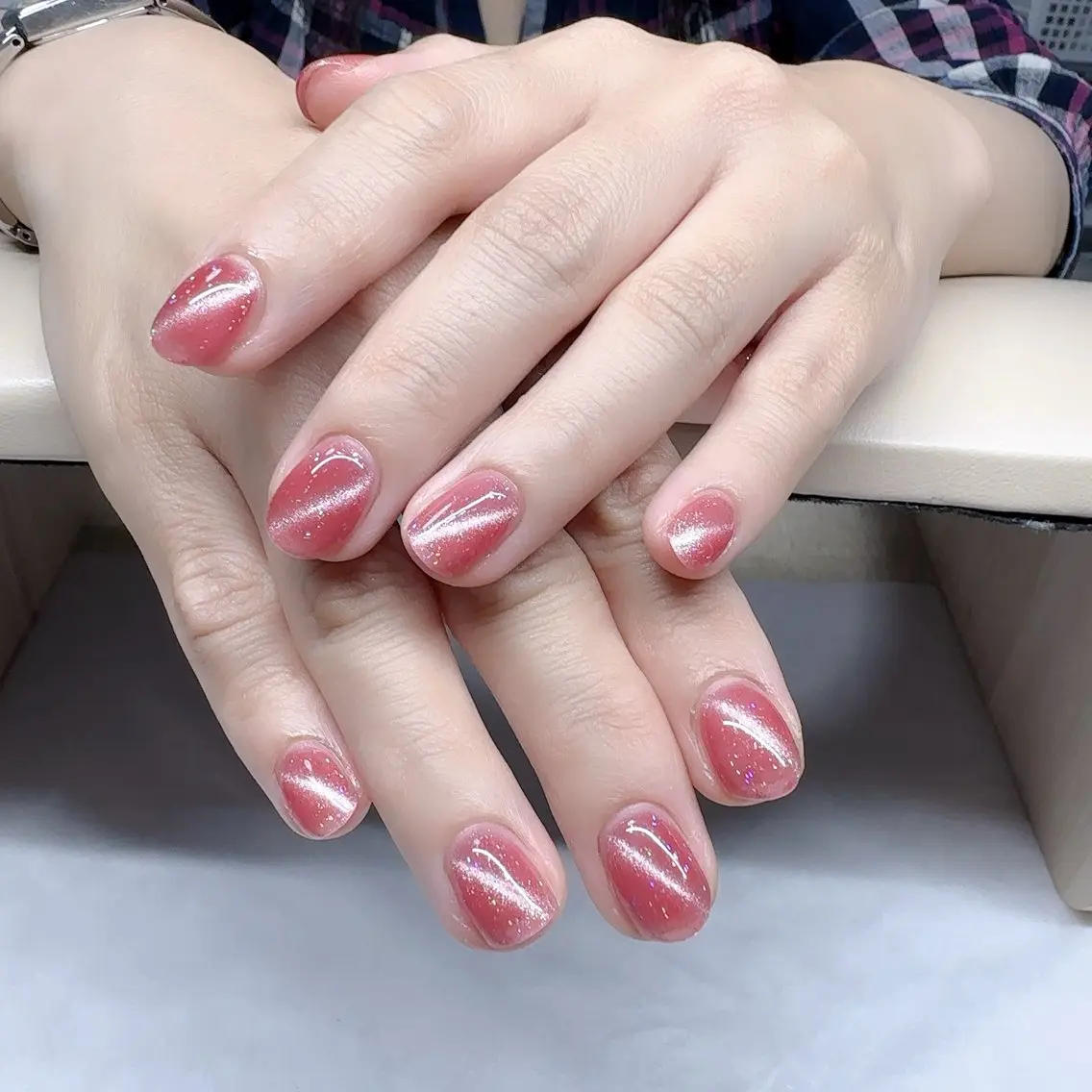 ネイル マグネットネイル ワンカラーネイル ハンドネイル LOA.NAIL 本八幡店💞Kyouのネイルデザイン