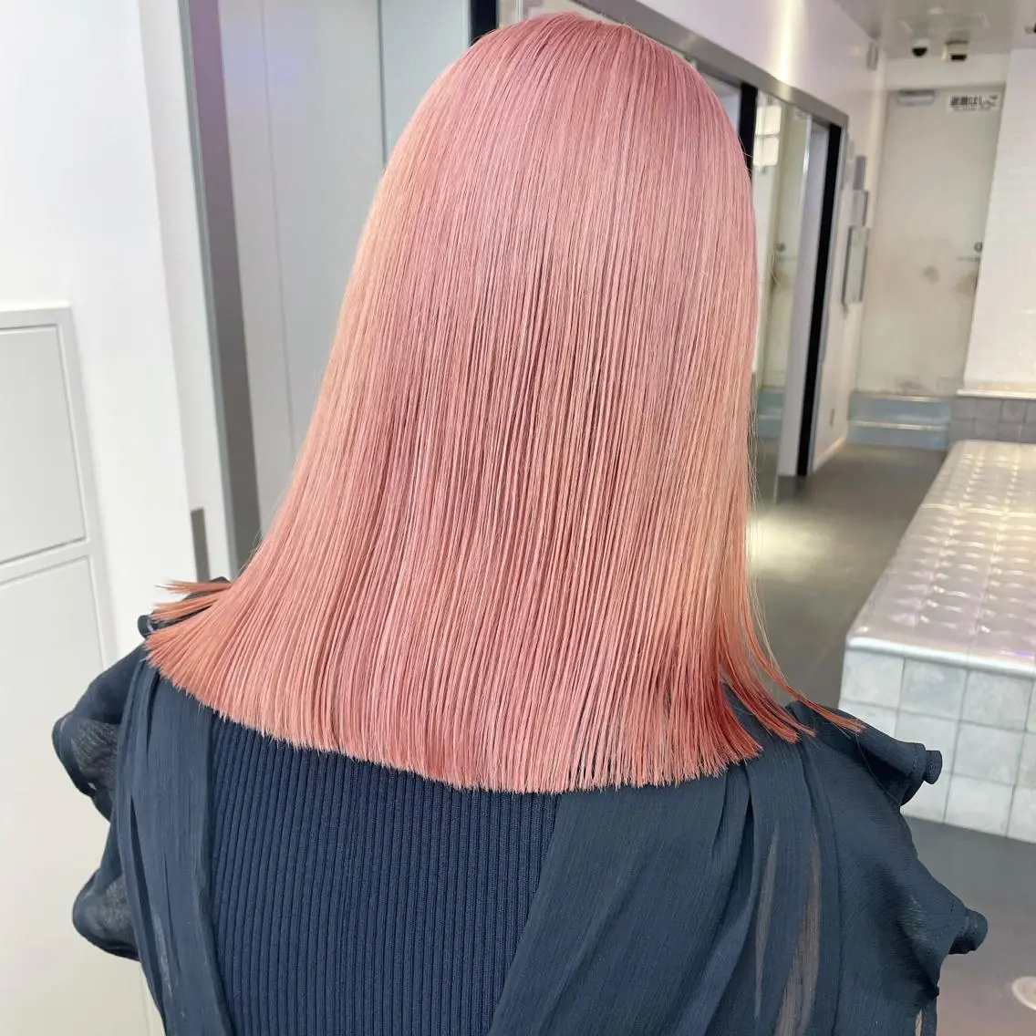 ミディアム カラー ヘアアレンジ メンズ キッズ ネイル マツエク・マツパ アイブロウ ピンクカラー カラーマツエク ピンク カット ヘアカラー トリートメント ボブ×柔らかいカラー 🌷misaki𓍼のヘアスタイル