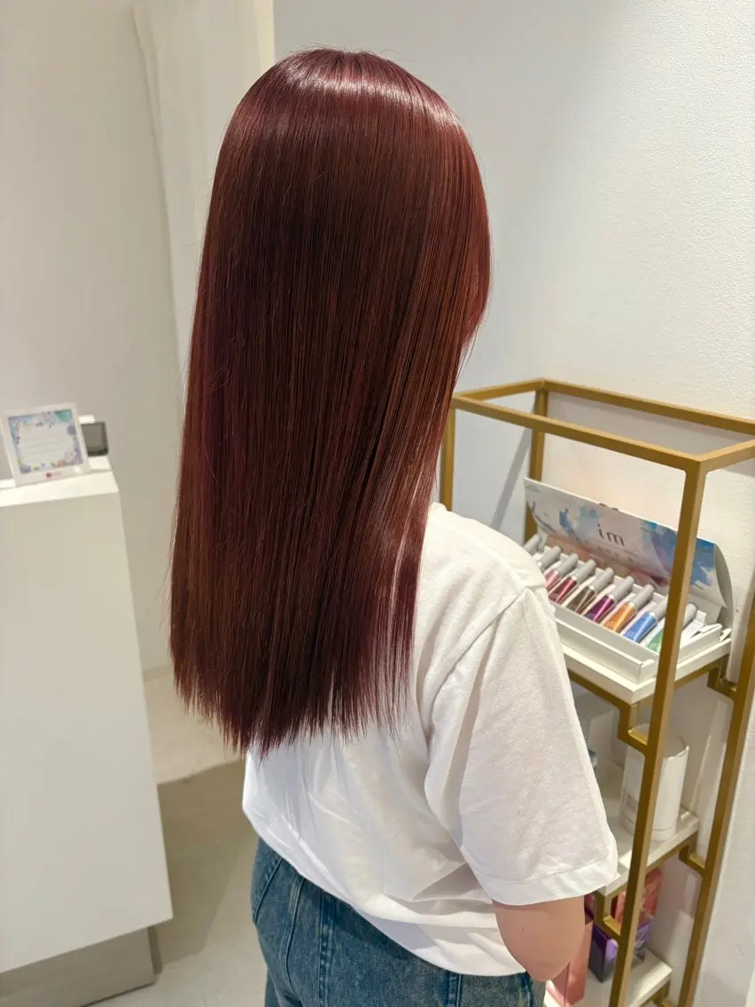 ロング カラー ブラウンカラー オレンジ オレンジブラウン カット ヘアカラー トリートメント coto かつみひろこのヘアスタイル