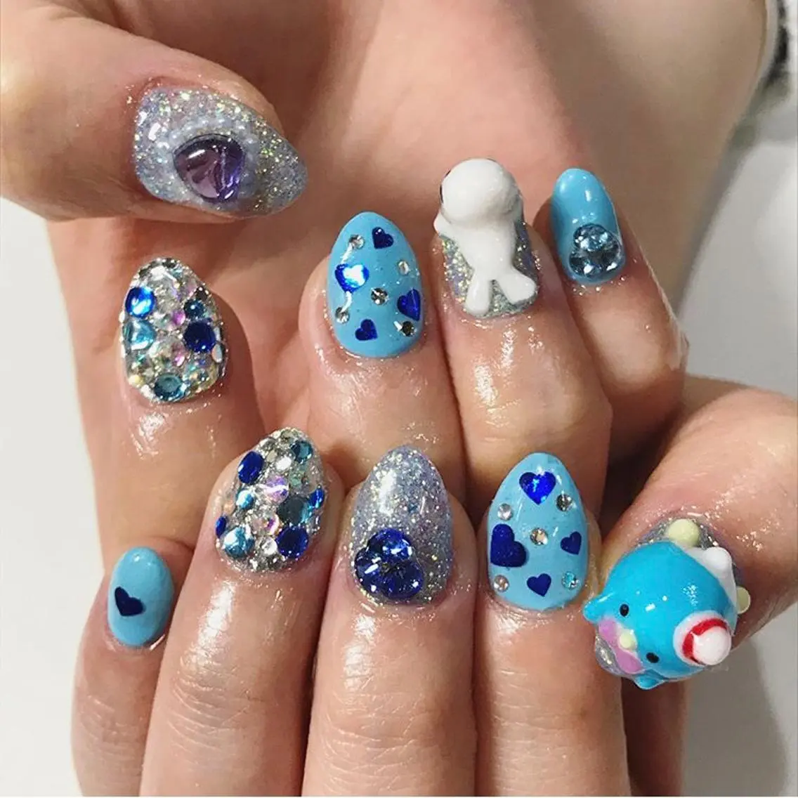 ネイル 渋谷／チップ長さ出し 👑アプレgel-xのネイルデザイン