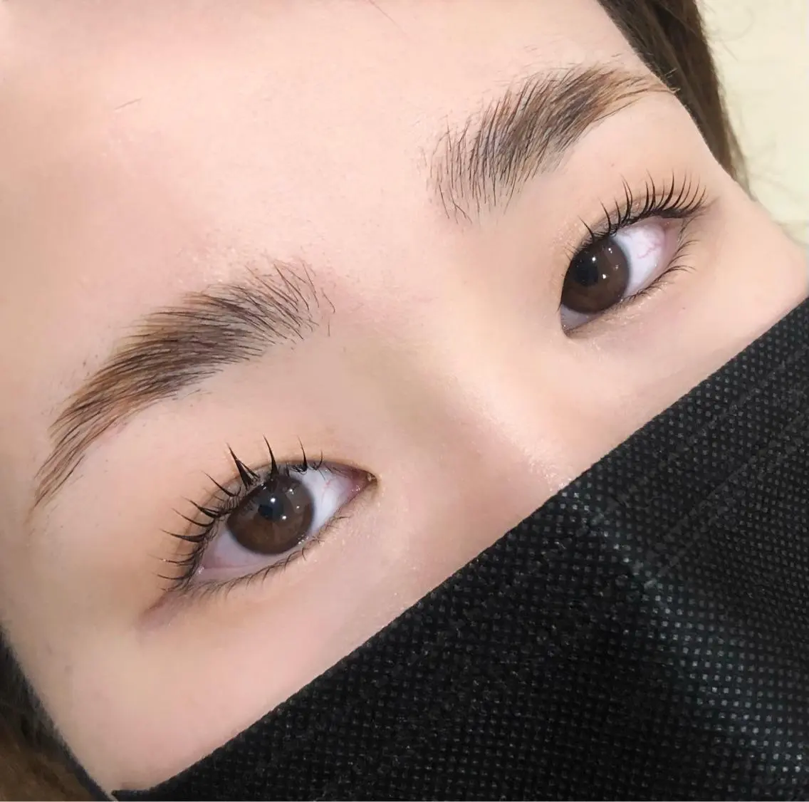 マツエク・マツパ アイブロウ 束感まつ毛 フラットラッシュ パリジェンヌラッシュリフト まつげパーマ 下まつげエクステ マツパ ami☾Belire Nail&eyeのマツエク・マツパデザイン