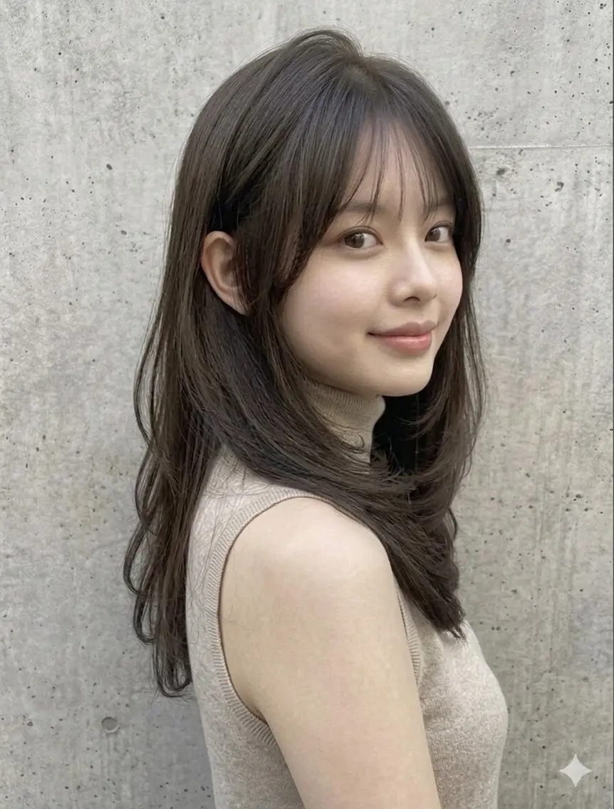 ミディアム カラー カット 縮毛矯正 小澤 一稀のヘアスタイル
