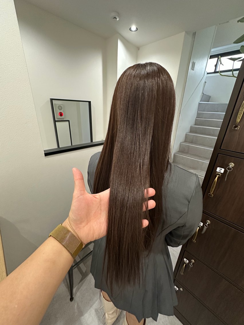 ロング カラー カット 縮毛矯正 トリートメント 🌈髪質改善🌈 過去の1艶サラ体験✨のヘアスタイル