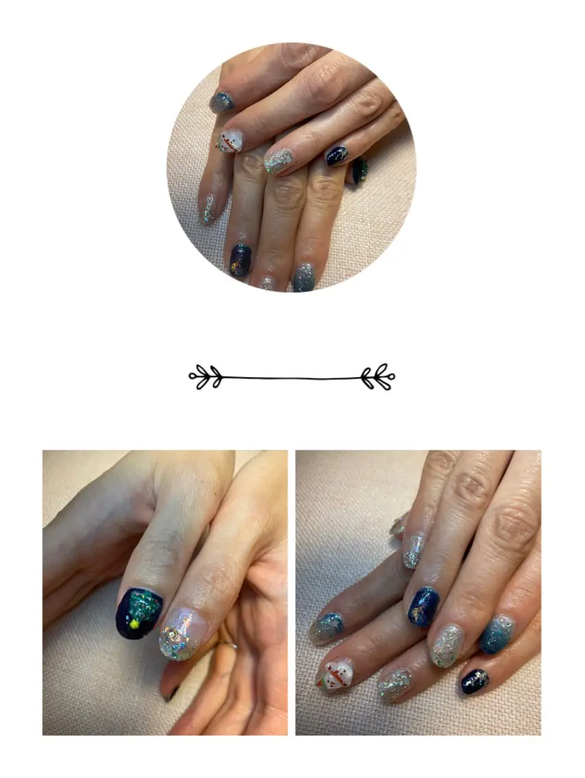 ネイル キラキラネイル 冬ネイル クリスマス NAIL★M 真紀のネイルデザイン