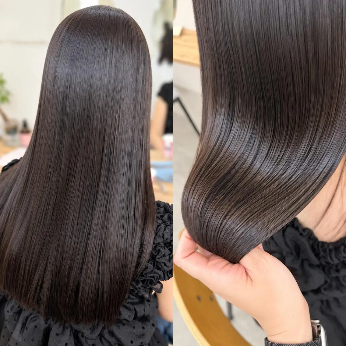 ロング カラー ブラウンカラー 透明感カラー 顔周りカット 髪質改善 韓国風ヘア カット ヘアカラー トリートメント 透明感カラー/顔周り 臼井いつみのヘアスタイル