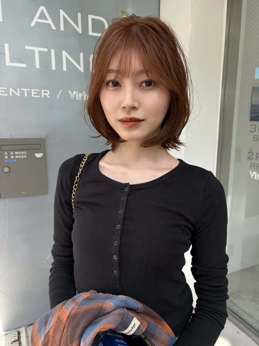 ミディアム カラー カット ヘアカラー トリートメント 中性的ヘア/ ナチュラル/トモキのヘアスタイル