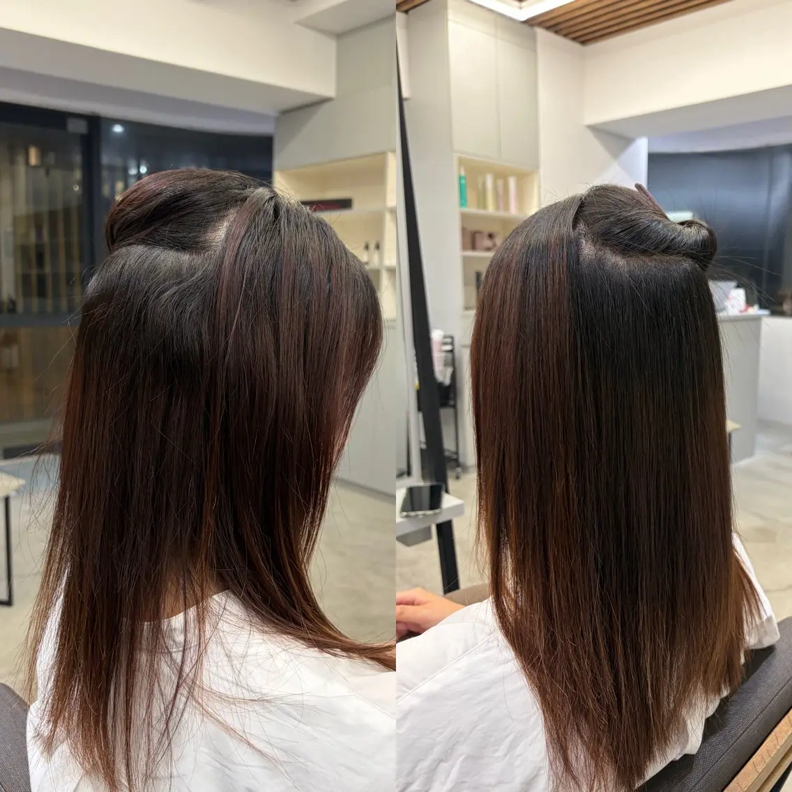 ロング 縮毛矯正 絶対綺麗な暖色カラー 🎯あります✨増渕✨のヘアスタイル