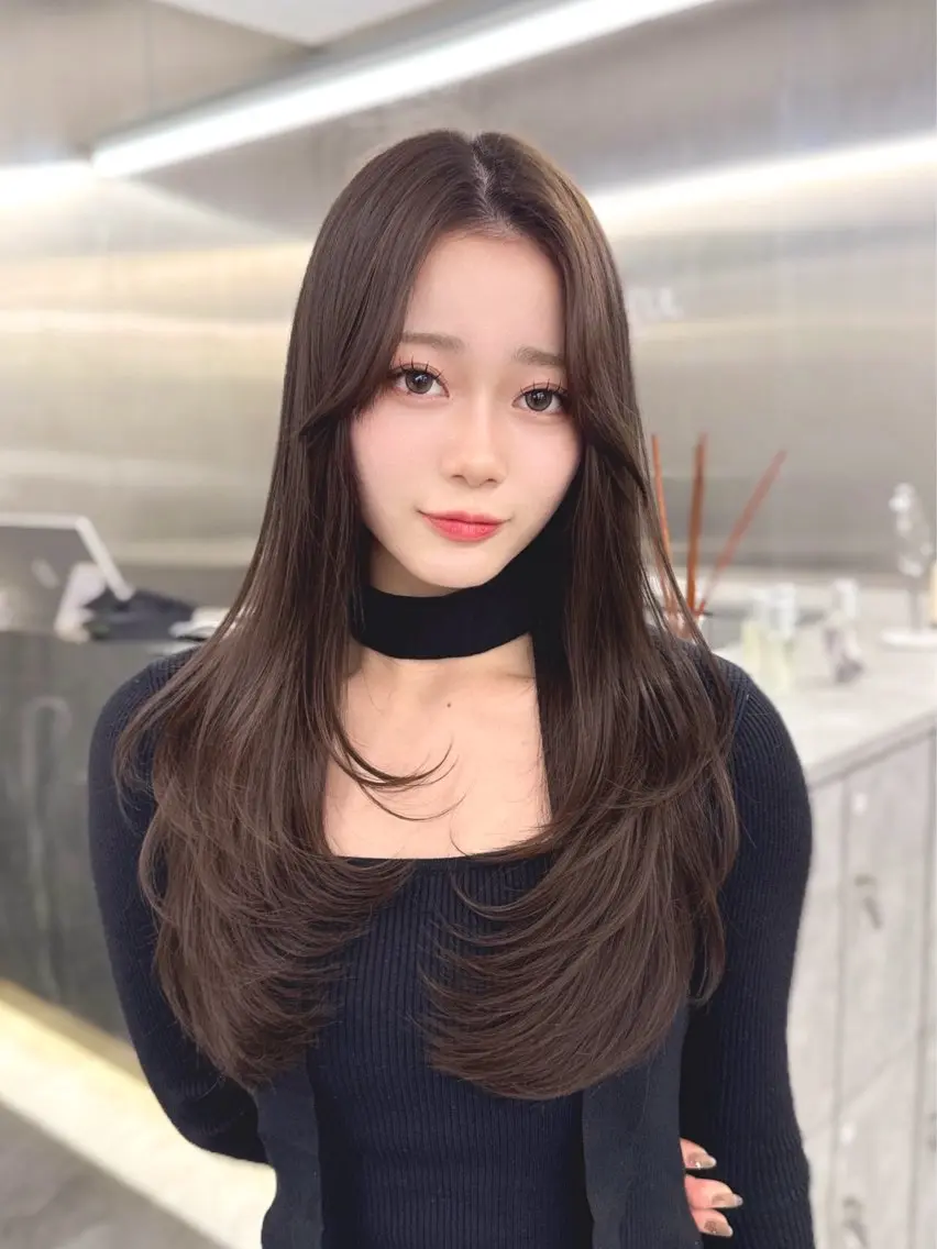 ロング カラー ヘアアレンジ くびれヘア 韓国風ヘア レイヤーカット レイヤー/韓国風ヘア /倉又大知のヘアスタイル