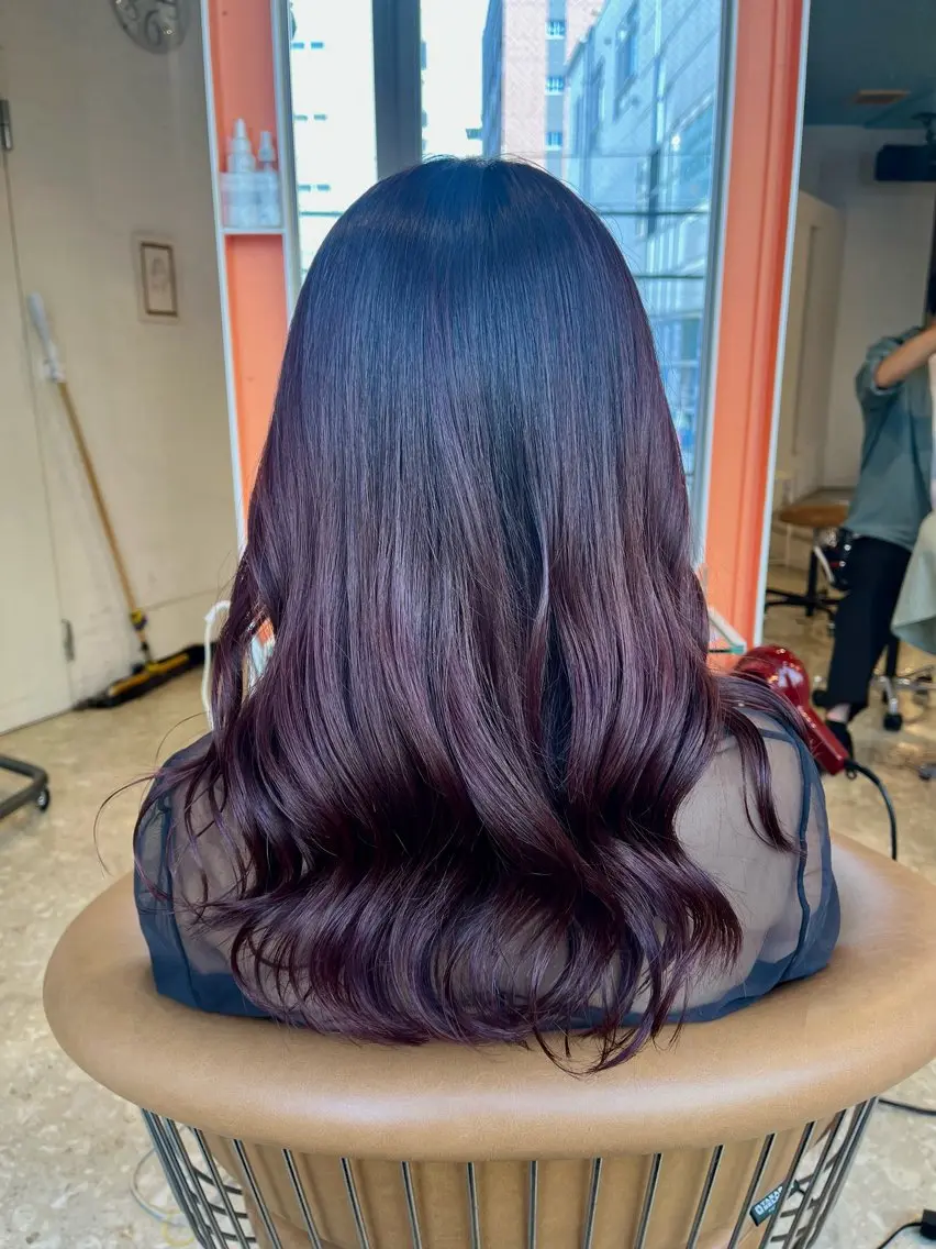 セミロング カラー カット ヘアカラー うしだ かおるのヘアスタイル