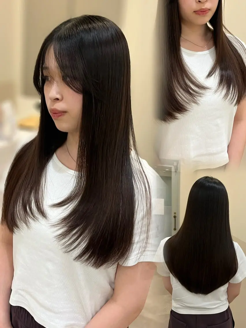 ロング 堤　葵生/透明感カラ ー/髪質改善縮毛矯正のヘアスタイル