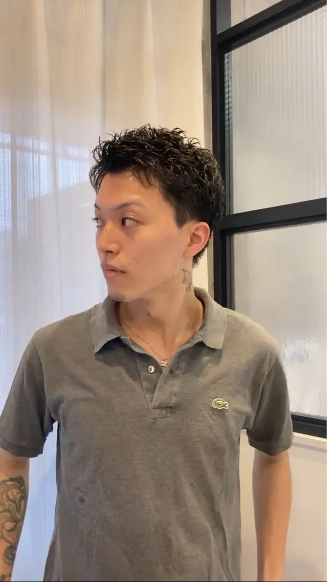 ショート パーマ メンズ メンズパーマ スパイキーショート ショートヘア カット パーマ ハマノ ミユのヘアスタイル