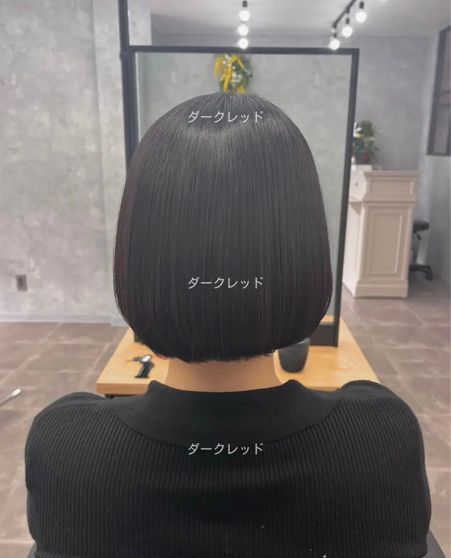 ミディアム カラー レッドカラー カット ヘアカラー 熊谷 有紗のヘアスタイル