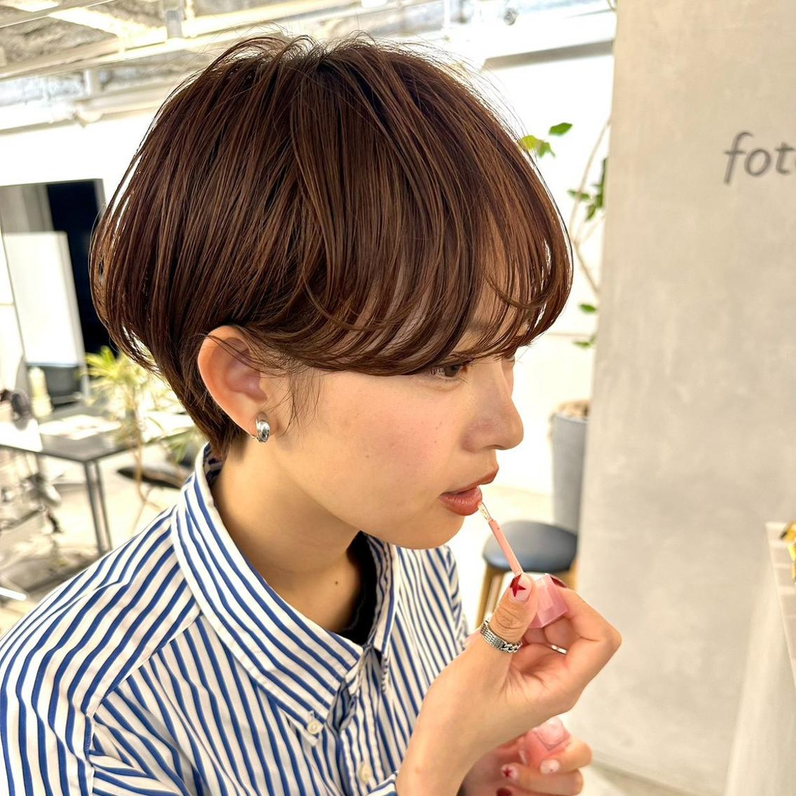 ショート カラー ブラウンカラー ショートヘア カット ヘアカラー 骨格診断で絶対可愛い ✨丸みショート✨凌弥のヘアスタイル