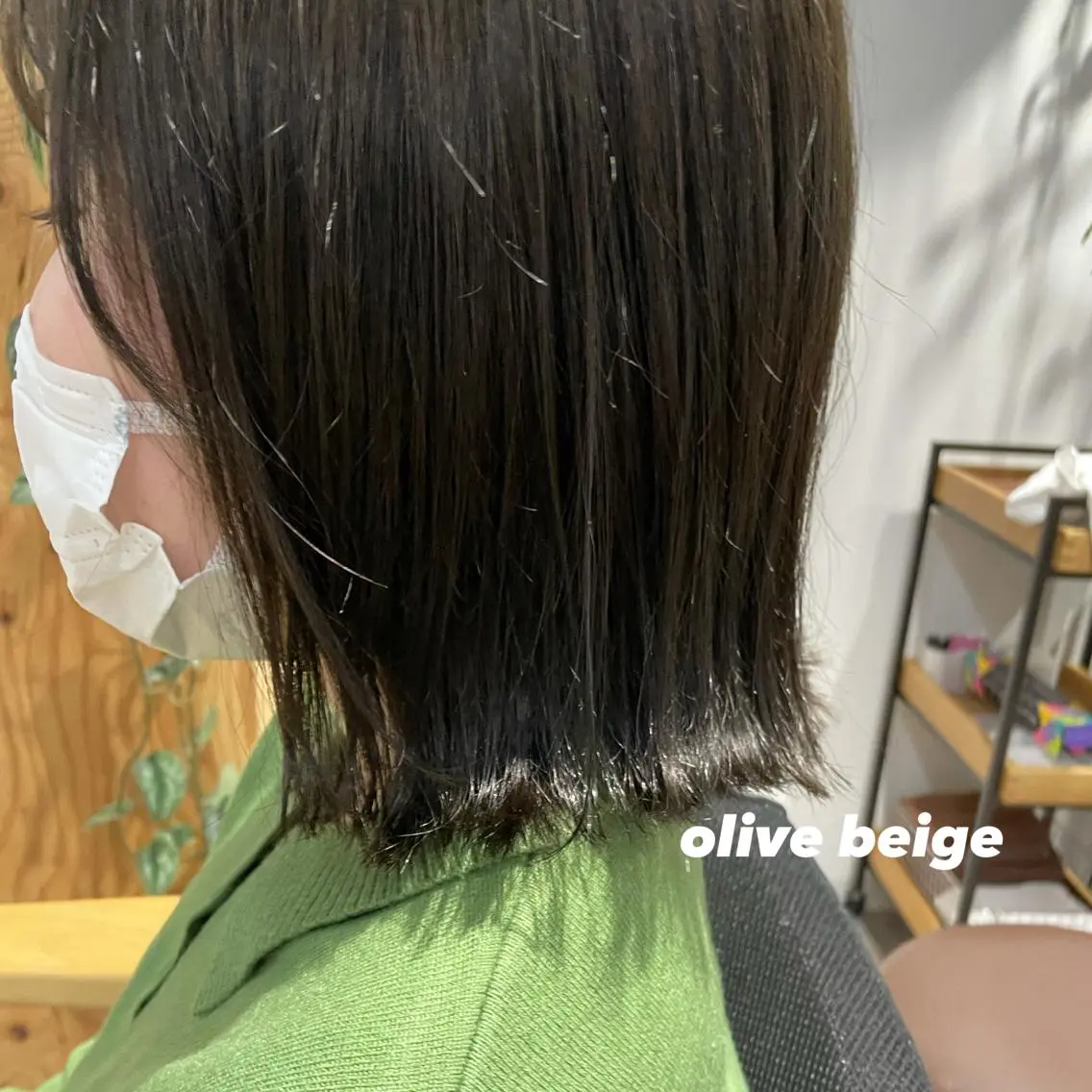 ミディアム カラー パーマ ヘアアレンジ オリーブカラー ヘアカラー 🌿AMANE🌿 sakiのヘアスタイル