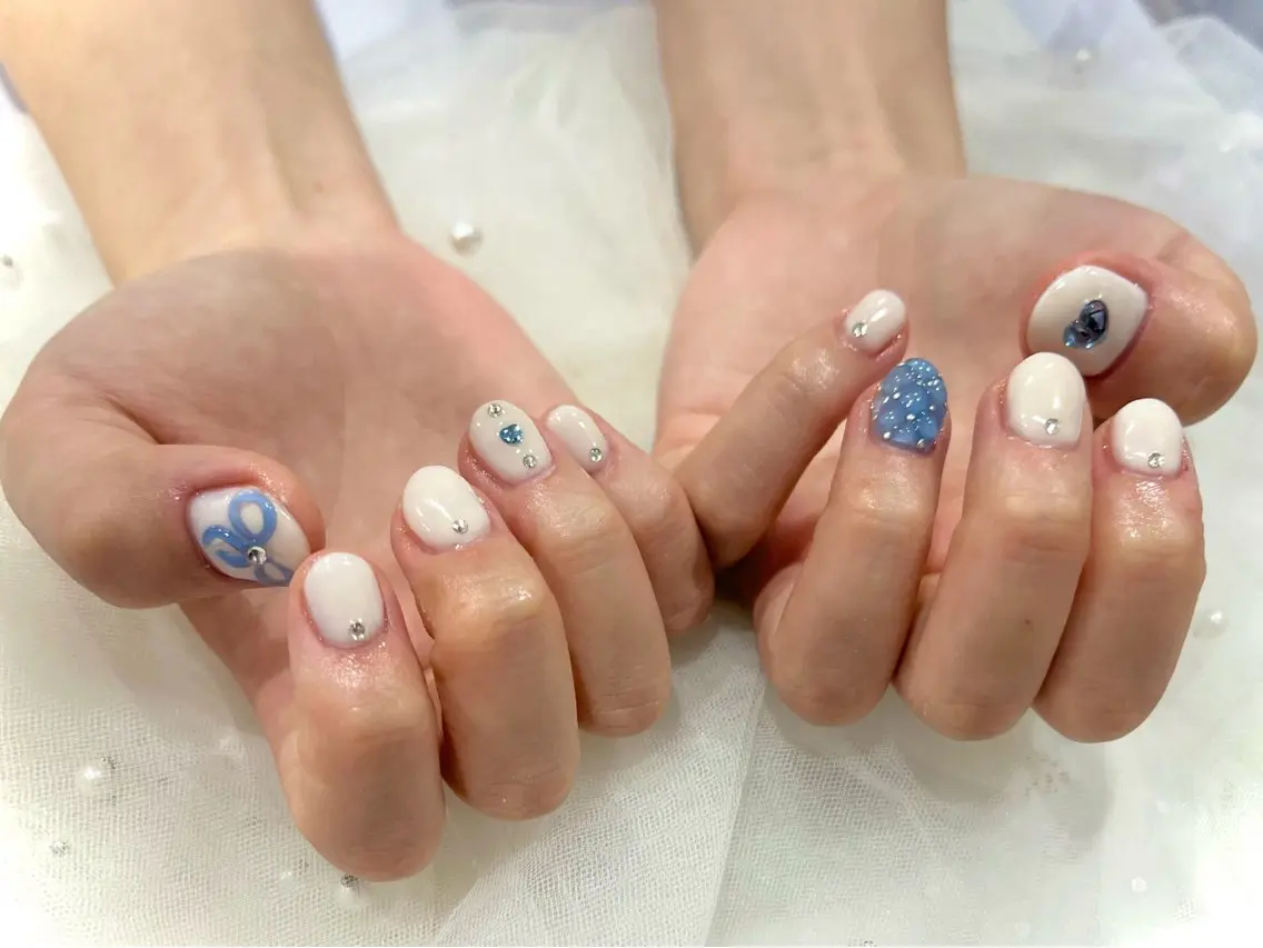 ネイル ぷっくりネイル リボン Nail salon Cielel⟡Ayaのネイルデザイン