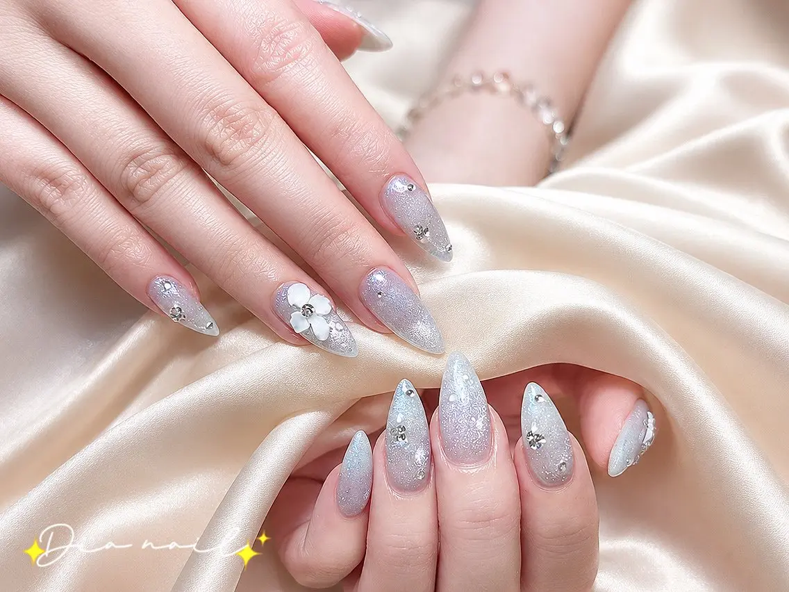 ネイル フットネイル 韓国ネイル レース マグネットネイル ニュアンスネイル ハンドネイル Dia nail サロンのネイルデザイン