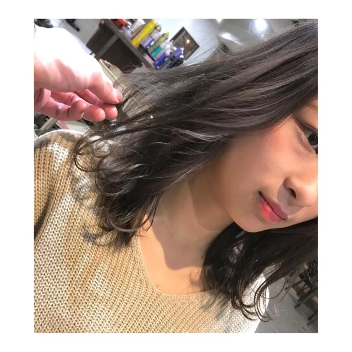 ミディアム カラー ラベンダーカラー 外ハネヘア 竹嶌 健吾のヘアスタイル