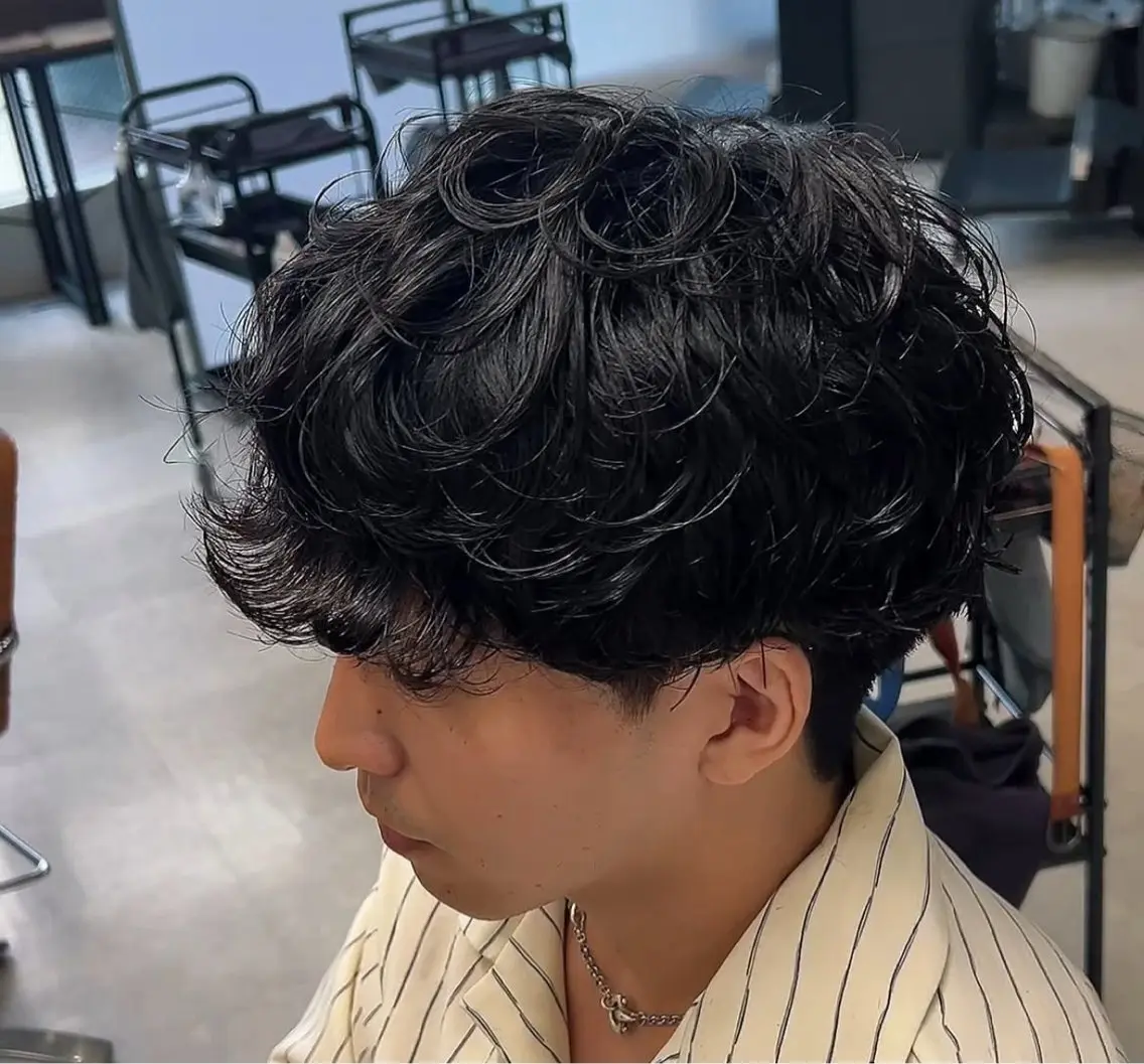 パーマ メンズ カズキ🌼曲がる 縮毛矯正のヘアスタイル