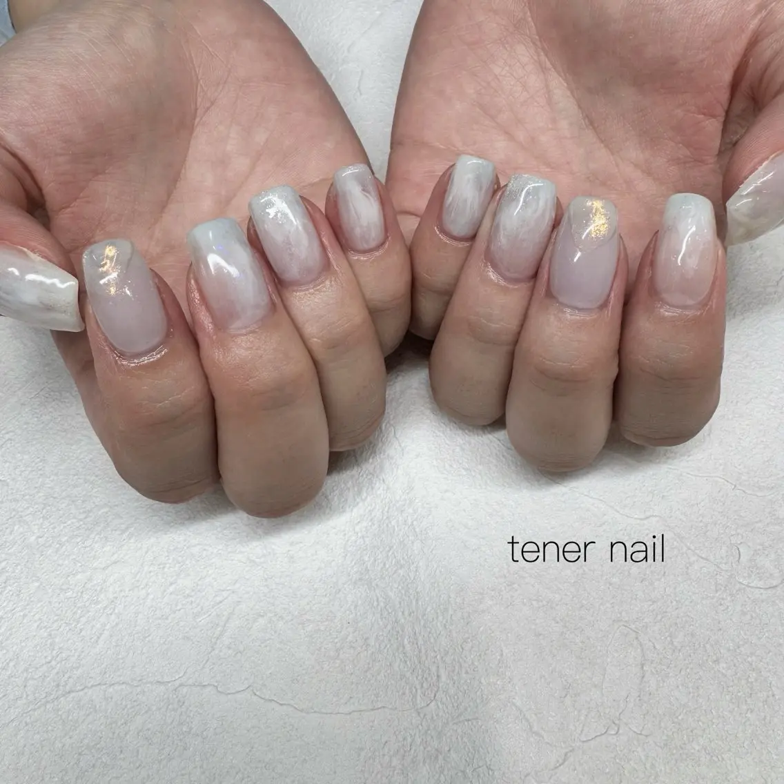 ネイル ニュアンスネイル ホワイト ハンドネイル テネルネイル tener nailのネイルデザイン