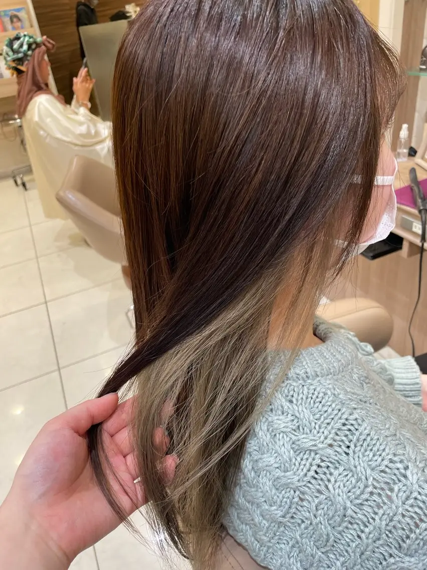 ロング カラー インナーカラー 韓国ヘアメイク🎀/ 縮毛矯正✨山本媛香のヘアスタイル