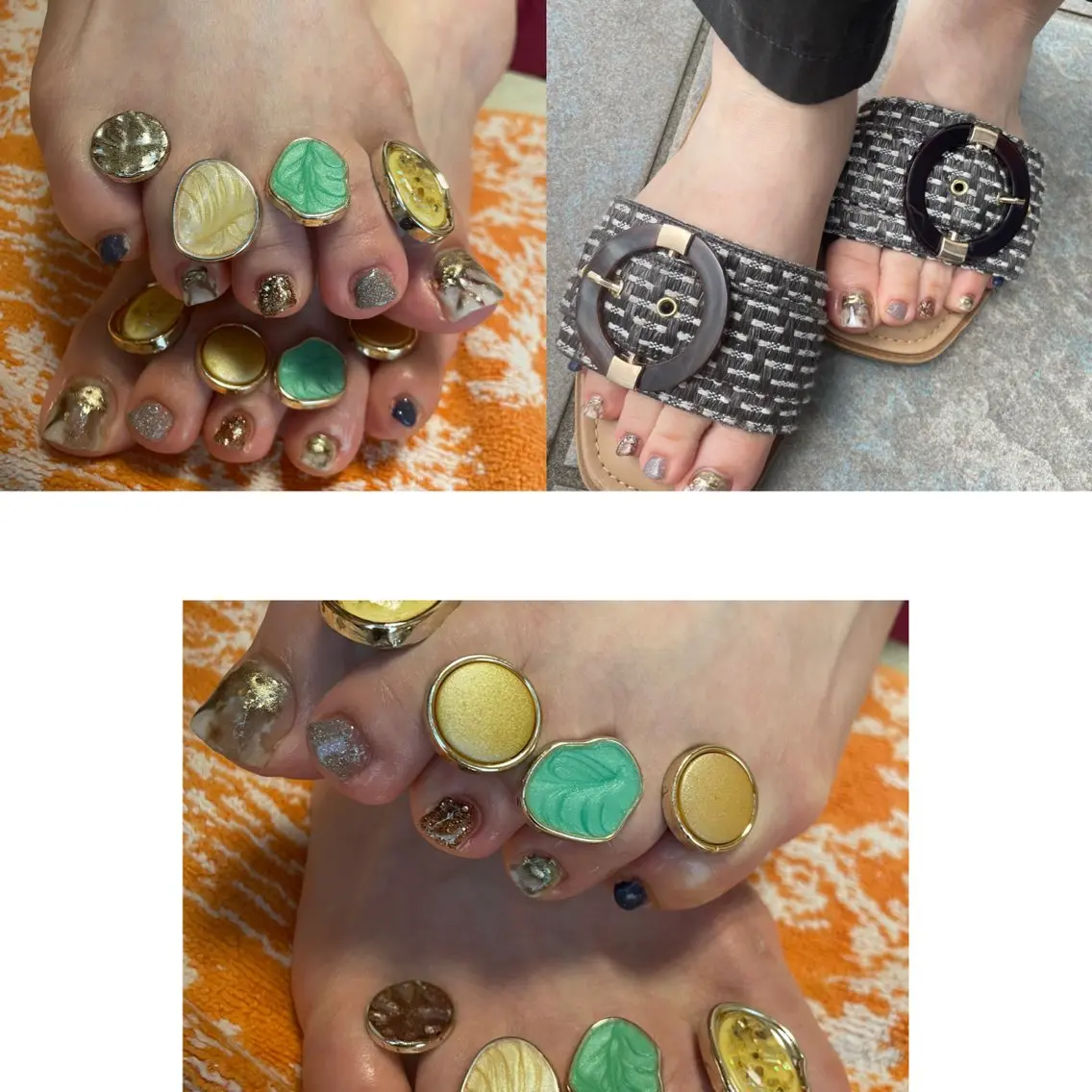 ネイル フットネイル ラメ(グリッター) ミラーネイル ニュアンスネイル NAIL★M 真紀のネイルデザイン