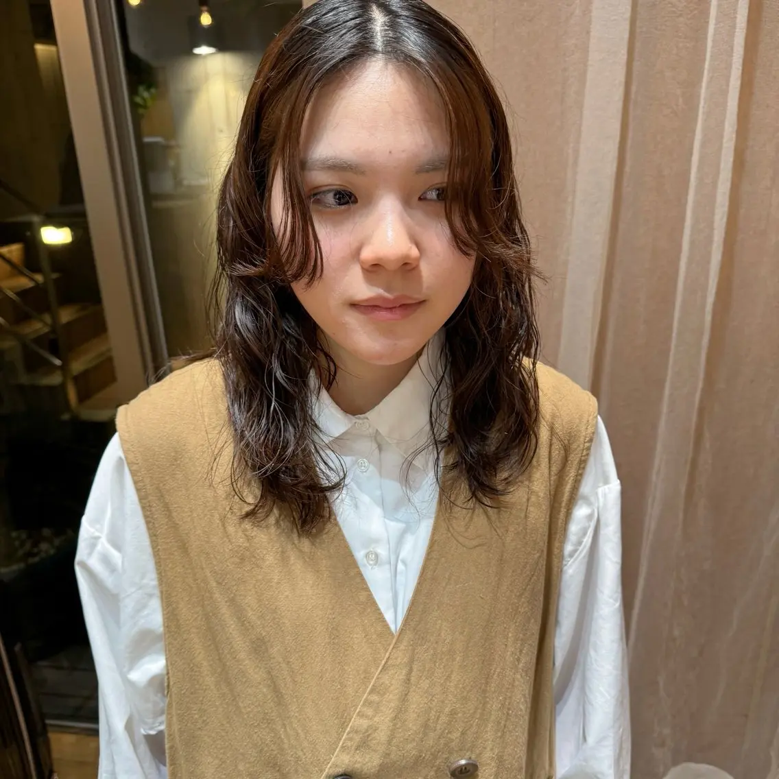 ミディアム パーマ カット パーマ 大橋 芽衣のヘアスタイル