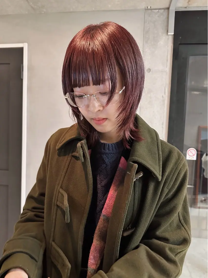 ミディアム カット ヘアカラー トリートメント 前野 日奈のヘアスタイル
