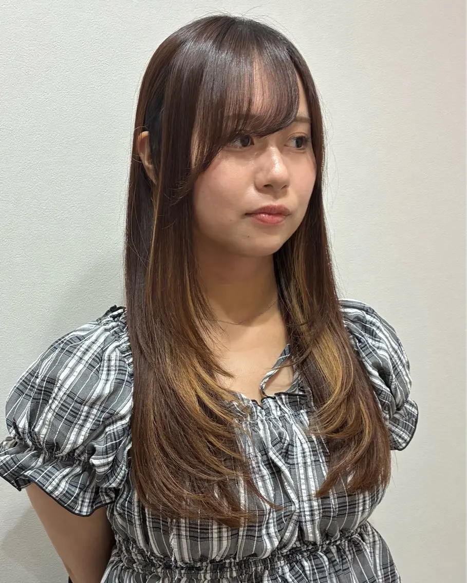 ロング 縮毛矯正 カット 縮毛矯正 柴田真衣 /ナチュラル/半個室のヘアスタイル