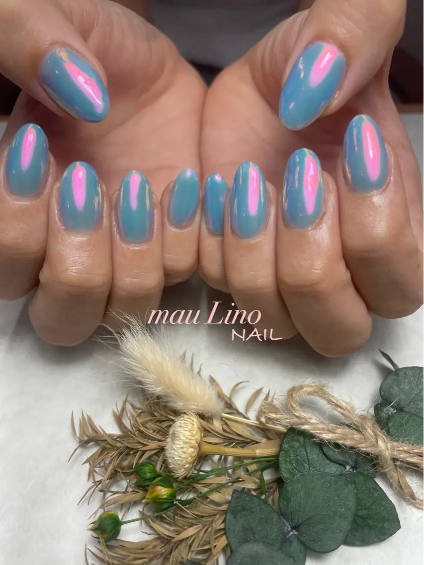 ネイル オーロラネイル ミラーネイル GELo nail~#19~のネイルデザイン