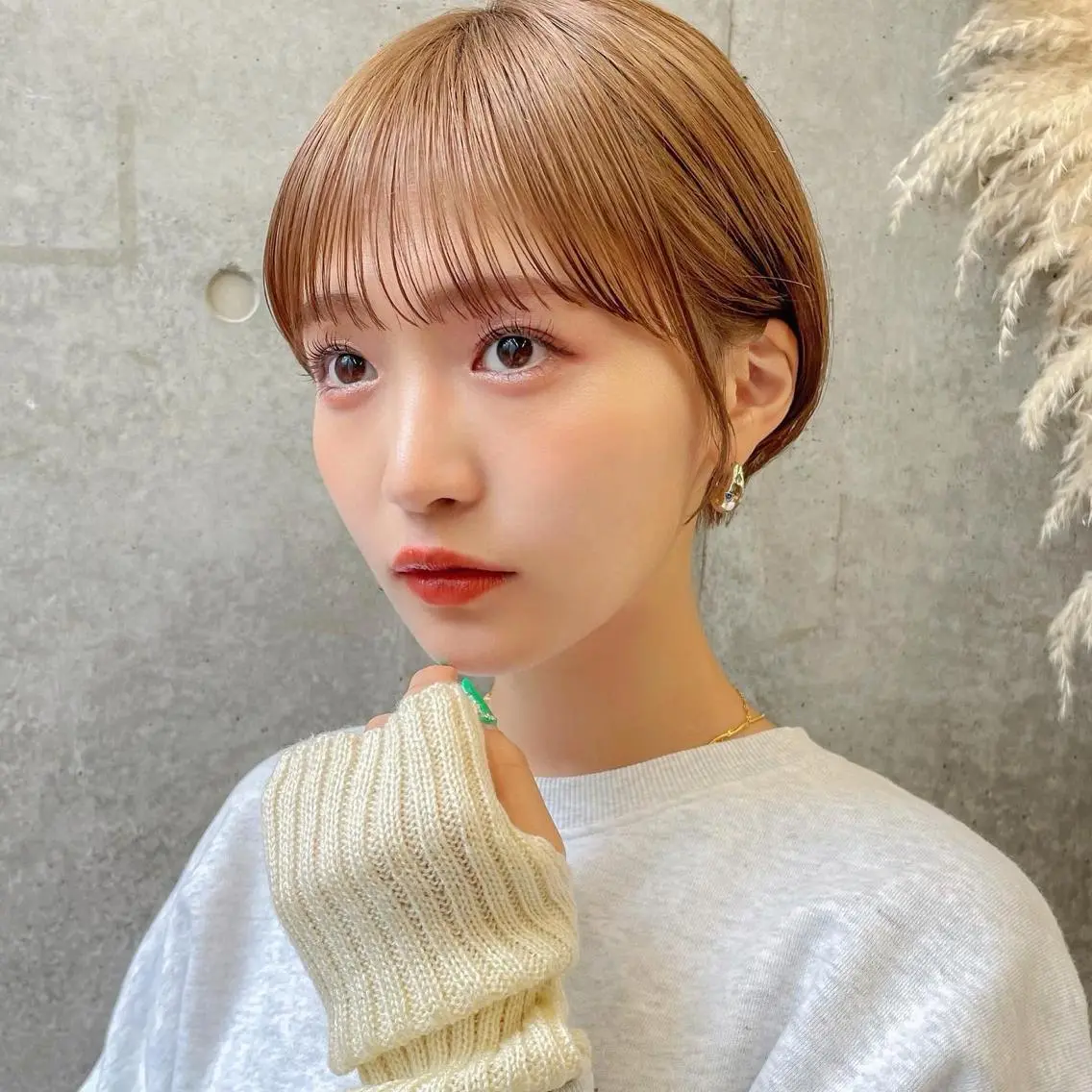 ショート カラー 丸みショート ベージュカラー ショートヘア ✨👑お洒落ショート ❣️村上せいな✨のヘアスタイル