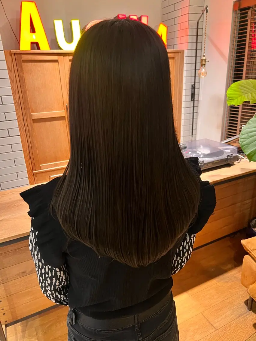 ロング ヘアカラー トリートメント 似合わせカット✂︎ 艶カラー・*:湊七海のヘアスタイル