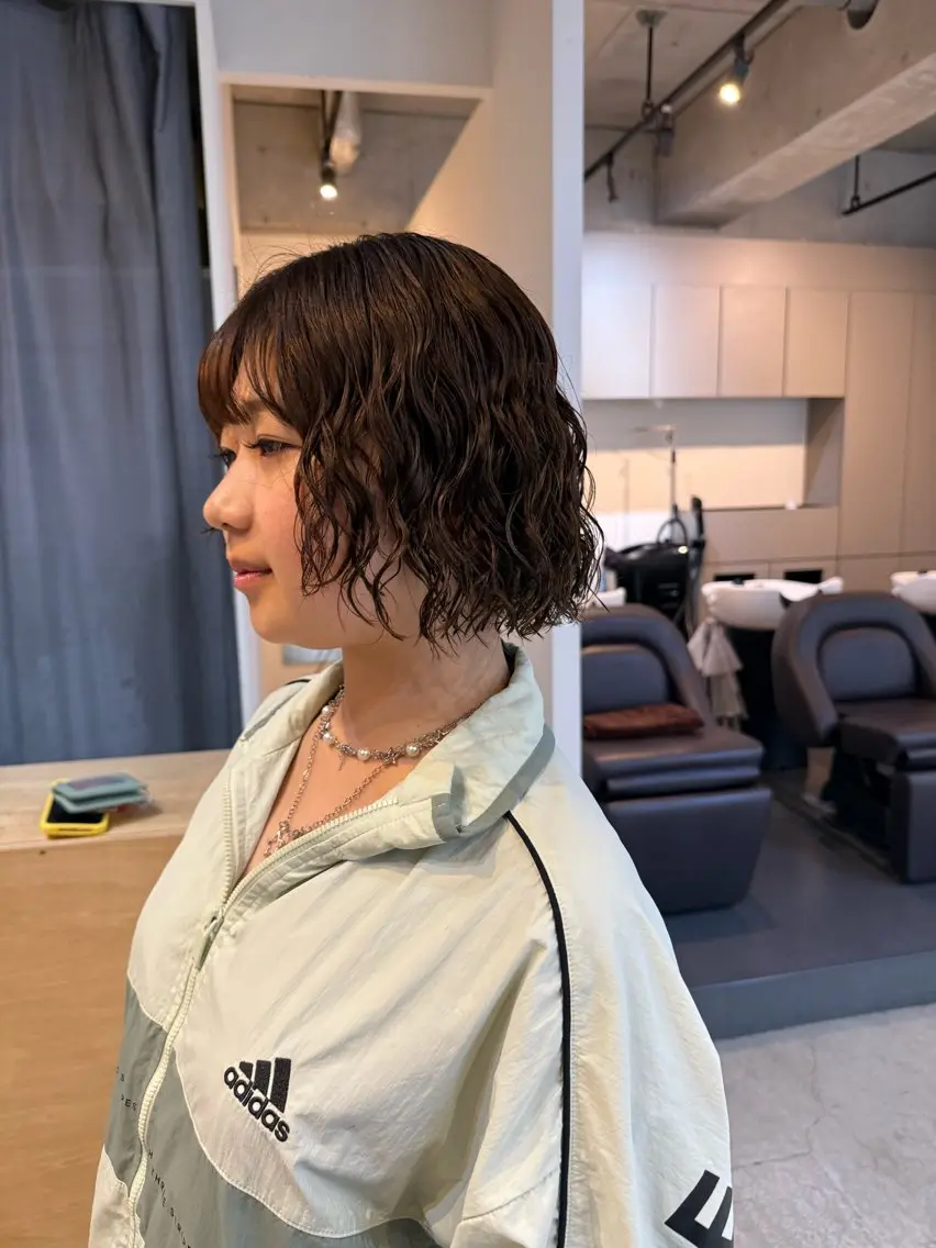 ミディアム 🌿朝5分でお洒落 パーマスタイル🌿のヘアスタイル