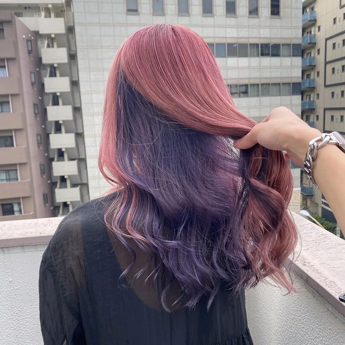 ロング カラー エフェクトブリーチ 🌟前澤啓太朗のヘアスタイル