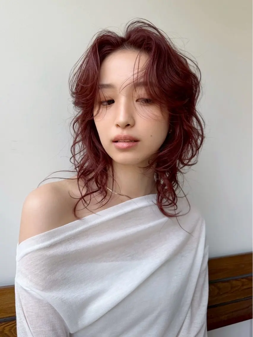 ミディアム カラー パーマ 銀座/骨格診断 垢抜けレイヤー/菅原のヘアスタイル