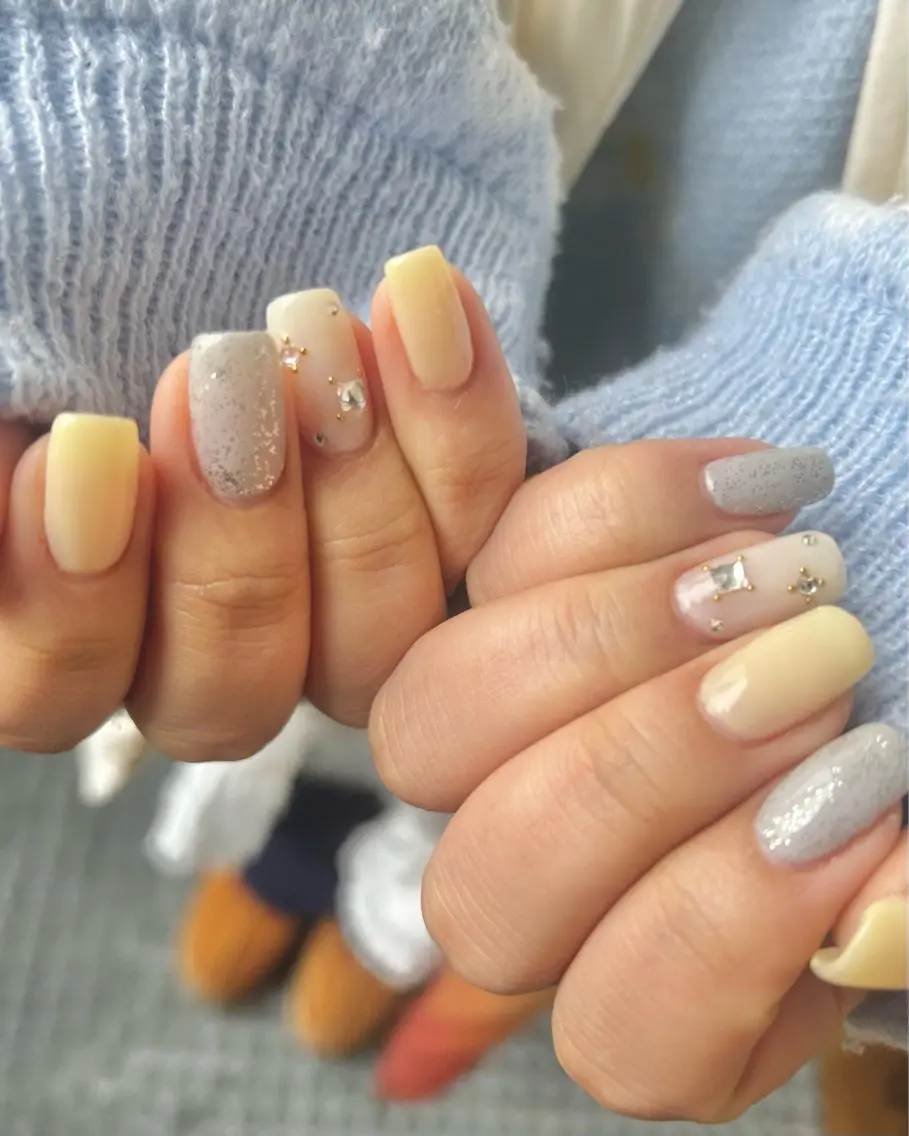 ネイル 黄色 ハンドネイル nail salon Aymのネイルデザイン
