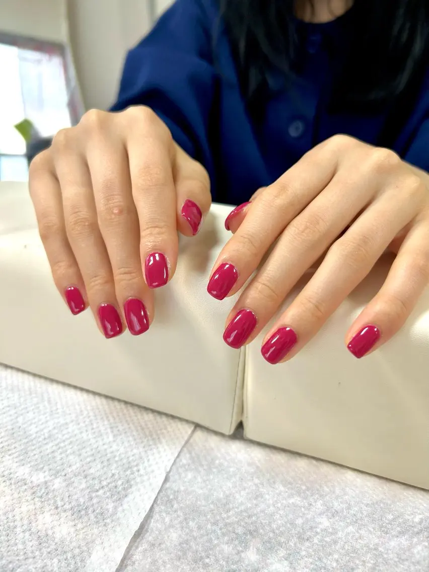 ネイル ワンカラーネイル ピンク ハンドネイル salon *meehoのネイルデザイン