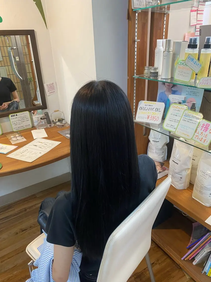 ロング カラー 黒髪 ブルーカラー ブルーブラック 20代〜40代 大塚🌱松原大将のヘアスタイル