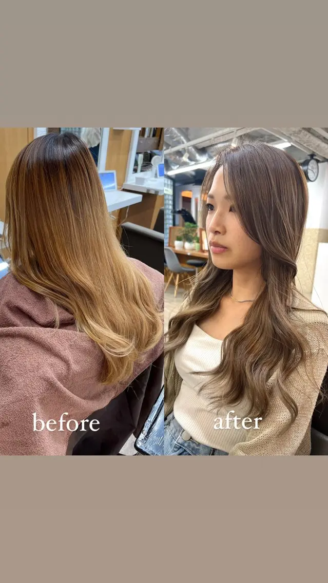 ロング カラー ベージュカラー 透明感カラー/ イルミナカラーヒロキのヘアスタイル