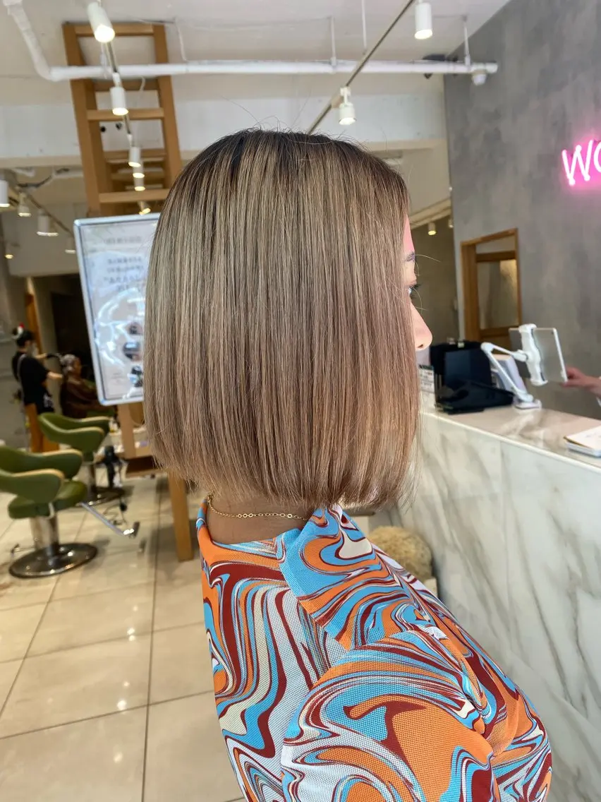 ミディアム ふじ ここなのヘアスタイル