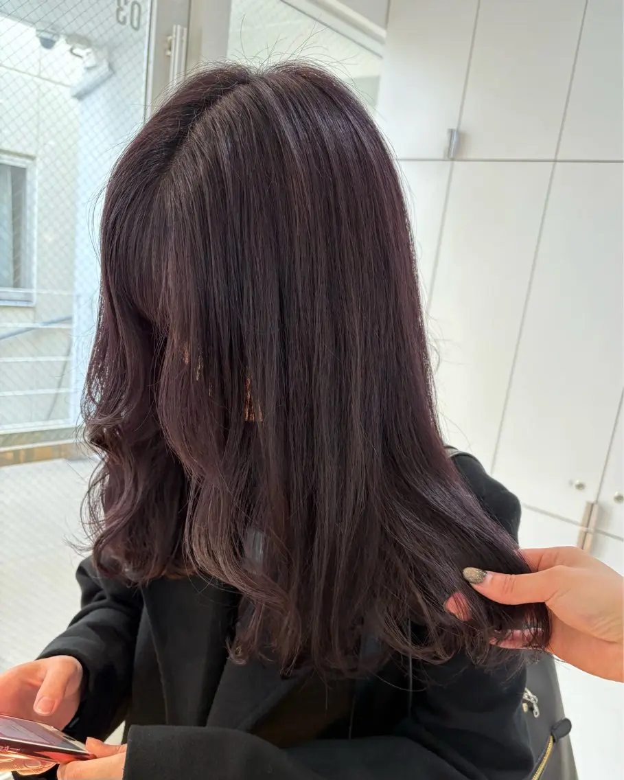 ロング カラー グレージュ ラベンダーカラー ラベンダーグレージュ ラベンダーグレー 《暖色/韓国hair 》🇰🇷桑原ユキネのヘアスタイル