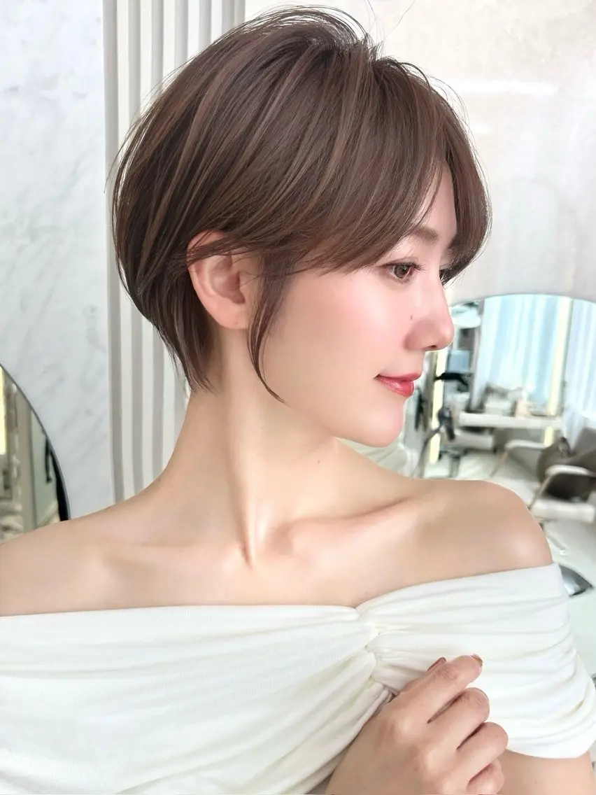 ショート カラー パーマ カット ヘアカラー トリートメント 銀座✨ショートボブ ショート/坂本亜裟海のヘアスタイル