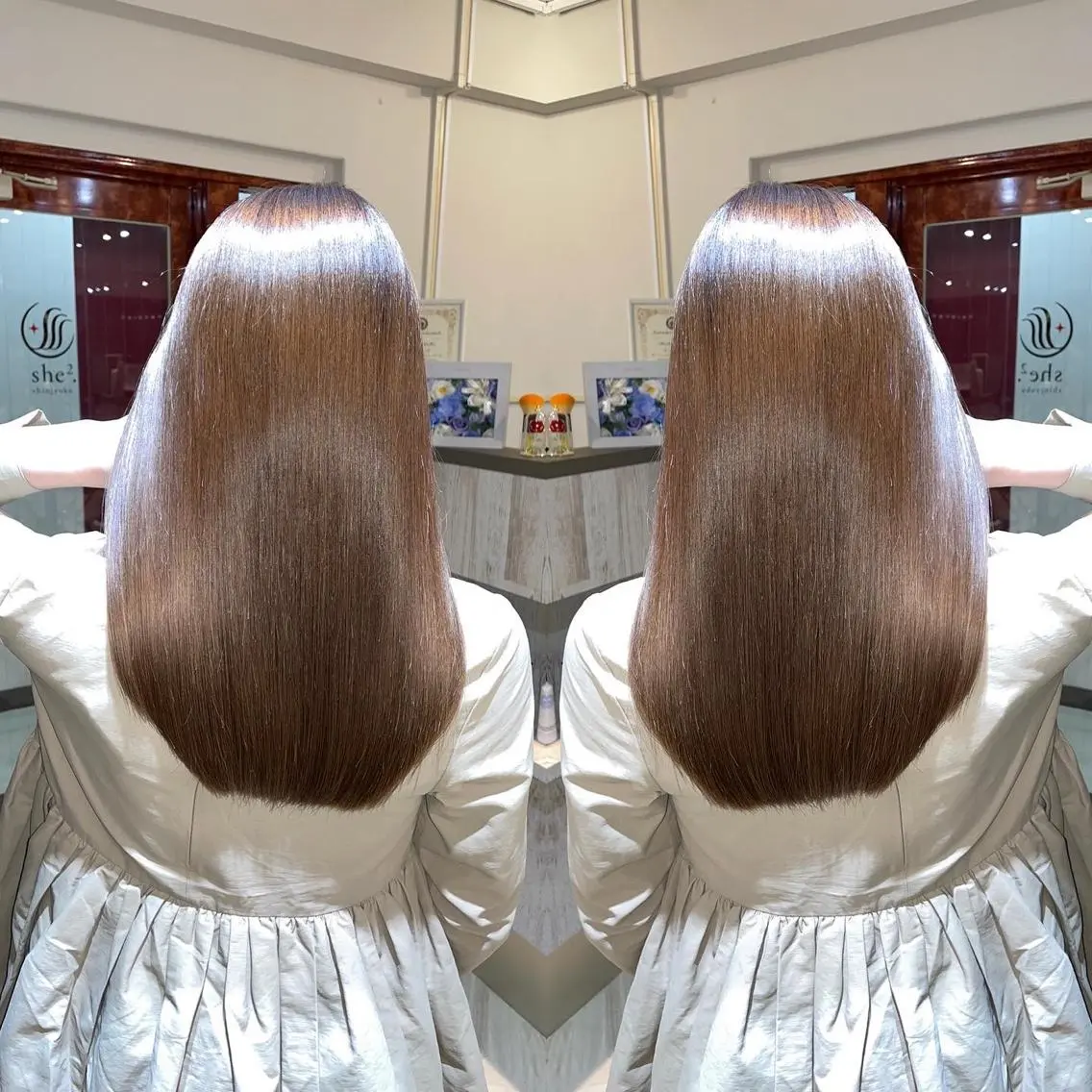 セミロング カラー she2.新宿 Shotoのヘアスタイル