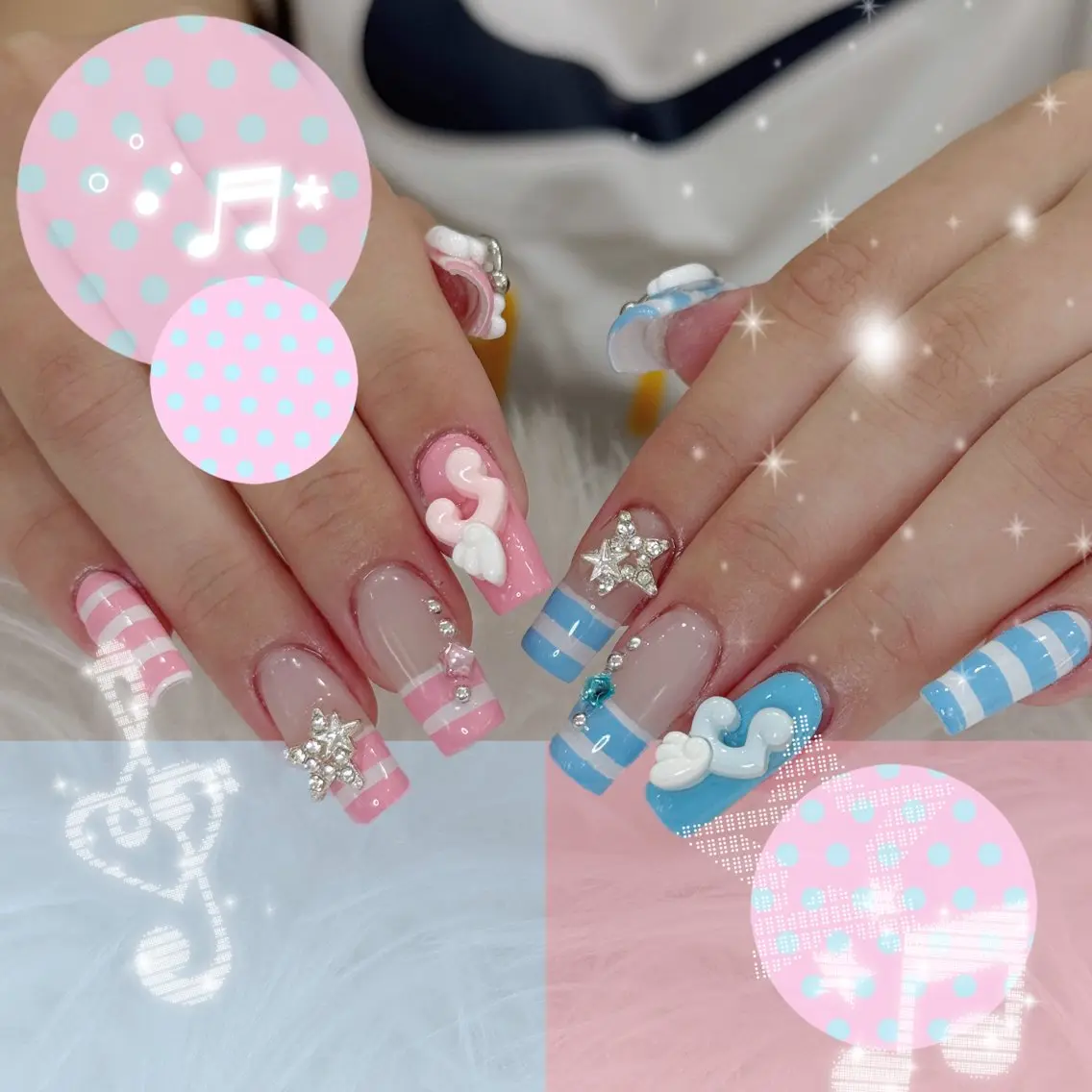 ネイル ハンドネイル ハンドケア 🎀うかん 🎀チップ長さ出しのネイルデザイン