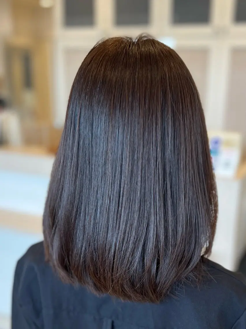 ミディアム パーマ カット 縮毛矯正 トリートメント 金子 直樹のヘアスタイル