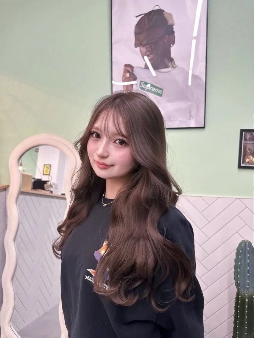 カラー ブリーチ オレンジ 堺東ripper (Haruのヘアスタイル